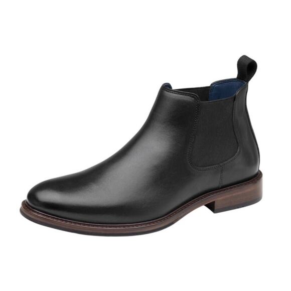 Johnston & Murphy Mens Raleigh Chelsea Boot US 9 EU 42 Black Leather NWOB - Picture 1 of 12